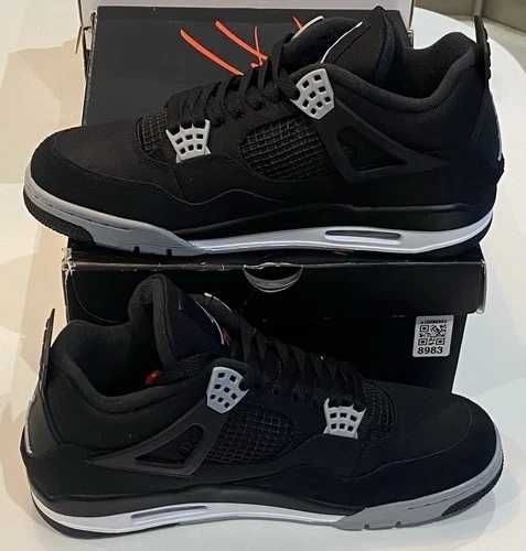 Sneakers Jordan4 Black Canvas cu eticheta (nu Nike, Gucci, Adidas, Balenciaga)