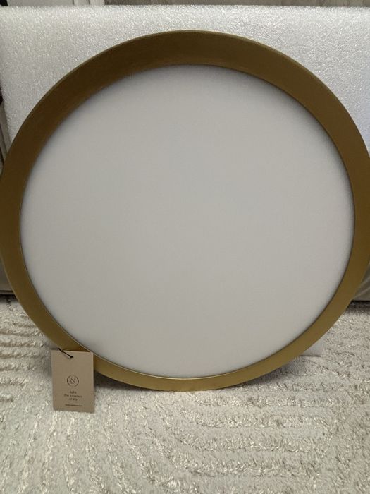 Plafoniera LED Nova Luce Cantria, negru/auriu, 31W, alb cald 3000K