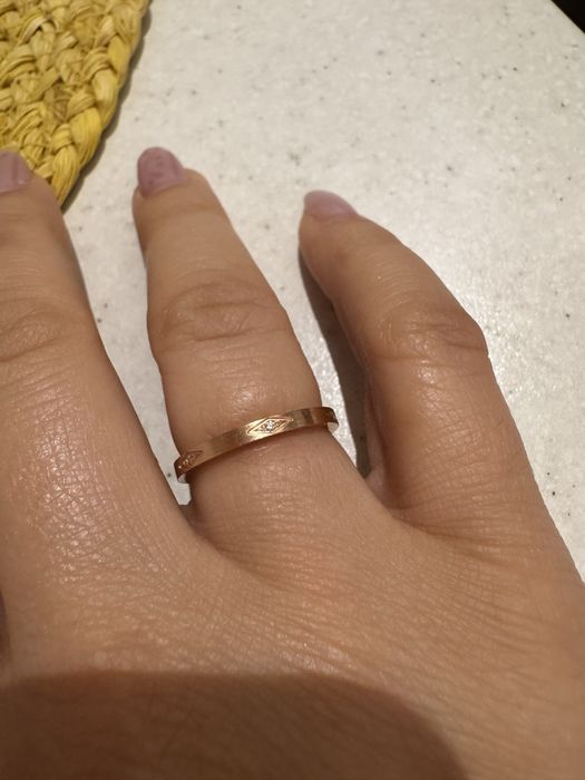 Inel aur roz cu diamante