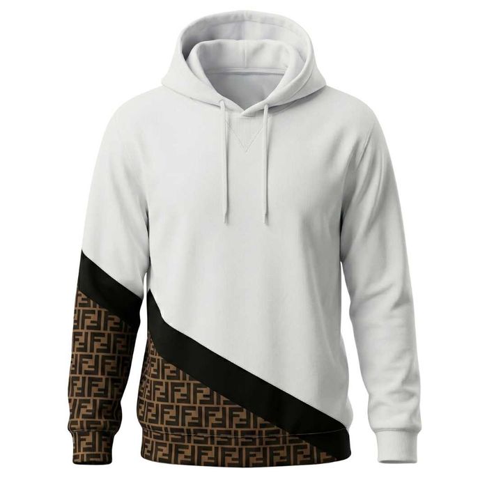 Мъжка Оригинална Блуза - Fendi - Бял Цвят