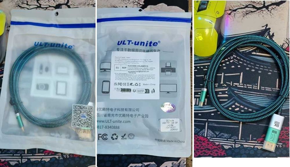 Кабель - адаптер  USB TypeC to DP 8K. ДВУНАПРАВЛЕННЫЙ