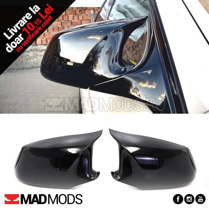 Set capace oglinzi M BMW Seria 5 F10 F11 F18 NFL Non-LCI, Negru lucios