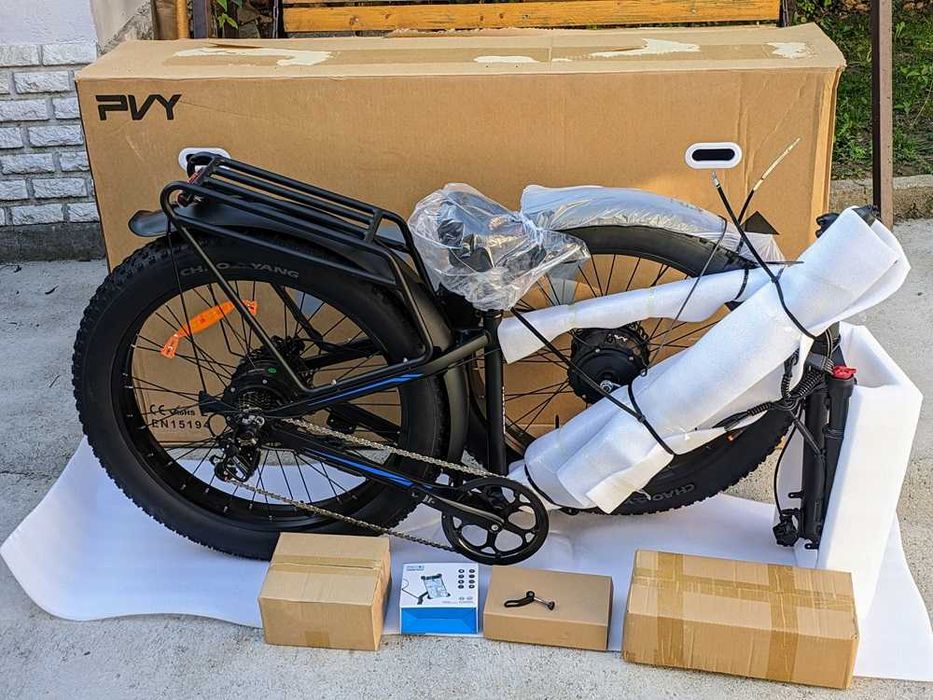 Електрическо колело PVY Max26 2x1200W 48V 25Ah, 26 инчови дебели гуми