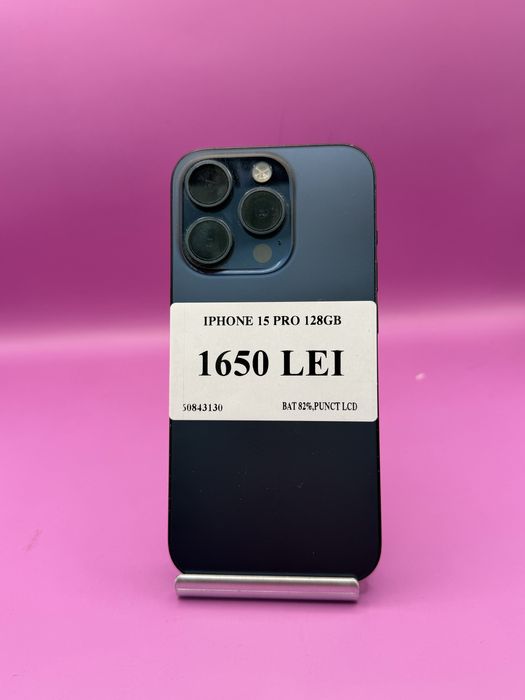IPHONE 15 PRO 128 GB bat 82% PUNCT LCD •Matei Amanet Margeanului•6084