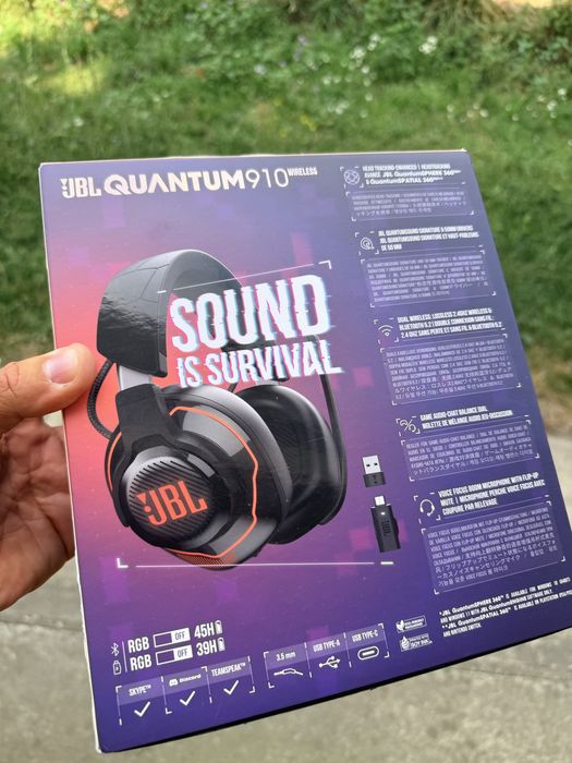 Căști Gaming JBL Quantum 910 Wireless / ANC / Hi-Res / 2.4GHz + BT