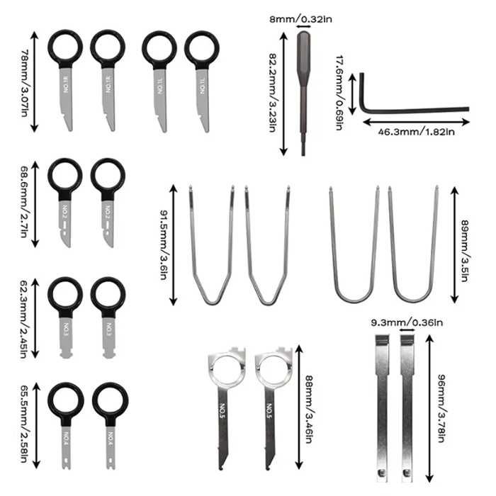 Комплект инструменти за монтаж и демонтаж на радио и мултимедия