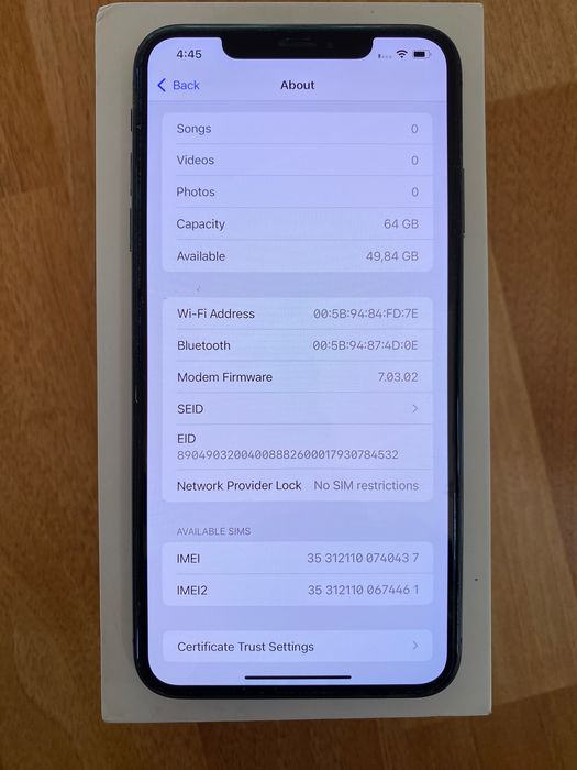 Iphone Xs Max 64GB Space Gray