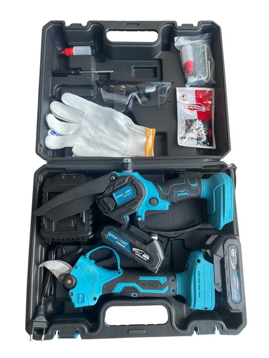 Комплект 2в1 Акумулаторна ножица и резачка с 15 см шина KraftRoyal