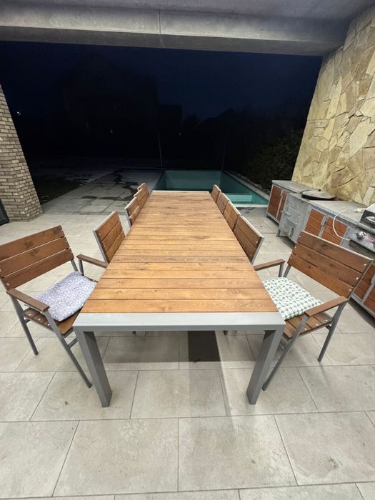 Уличный комплекст стол+10 стульев.