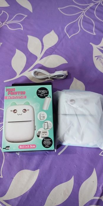 Mini Imprimantă Portabilă Drăguță (Nouă, USB, Hârtie Termică Inclusă)