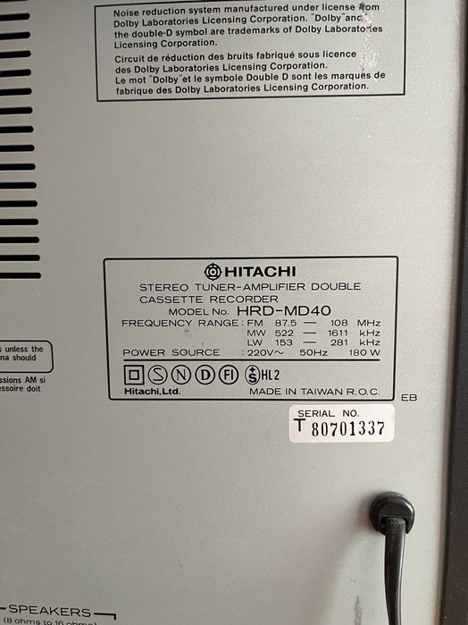Аудио система Hitachi HRD-MD40
