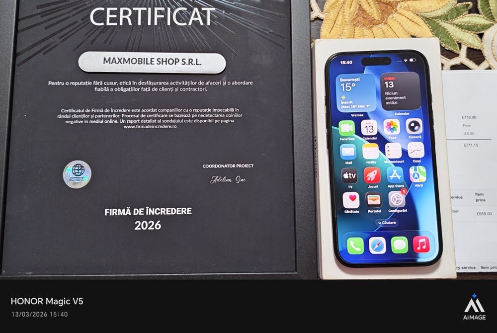 Apple iPhone 16 -128 GB Black / Factura și Garanție