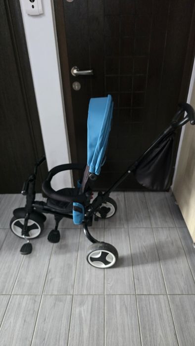 Tricicletă L-Sun, Ultra-pliabilă, reversibilă, 3 in 1, poziție somn, culoare turcoaz