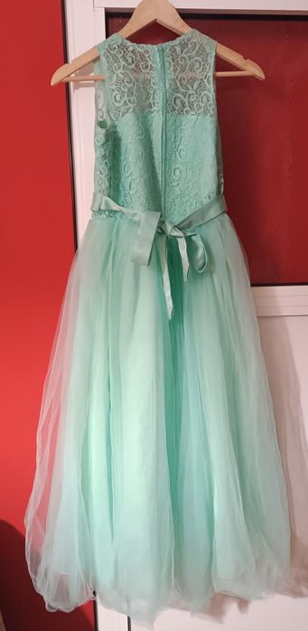 Официална рокля цвят мента 152 размер