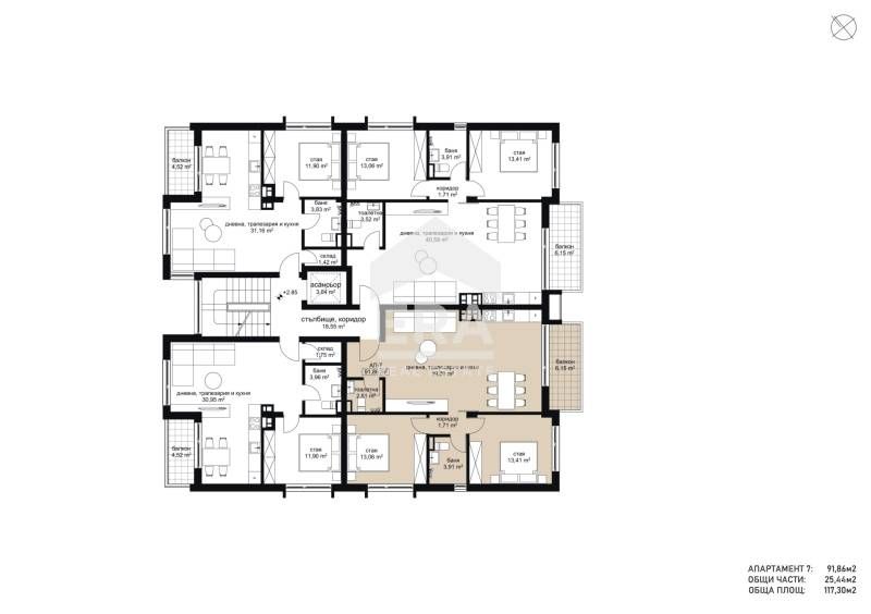 Продава се Тристаен апартамент в София, в.з. Американски колеж - 125 кв.м за 1388 €/кв.м - Снимка #7
