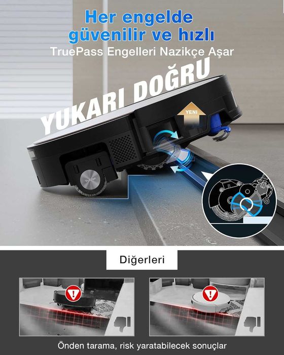 ECOVACS X11 OMNICYCLONE Роботизирана прахосмукачка с функция за моп, струя и 19 500 Pa, изкачване 4 см удължаващ се моп, PureCyclone, авт. изпразване