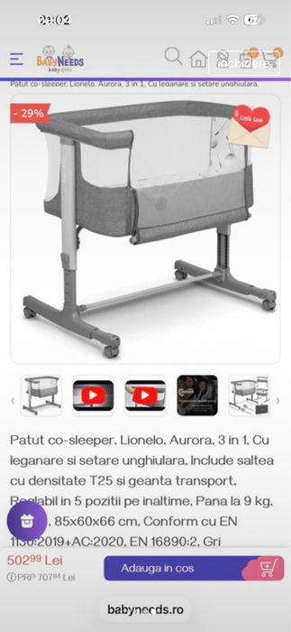 Co-sleeper aurora lionelo