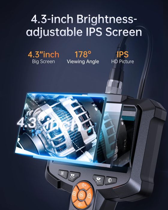 Ендоскопска камера двойна леща 4.3'' IPS екран 1080P Ендоскоп Бароскоп