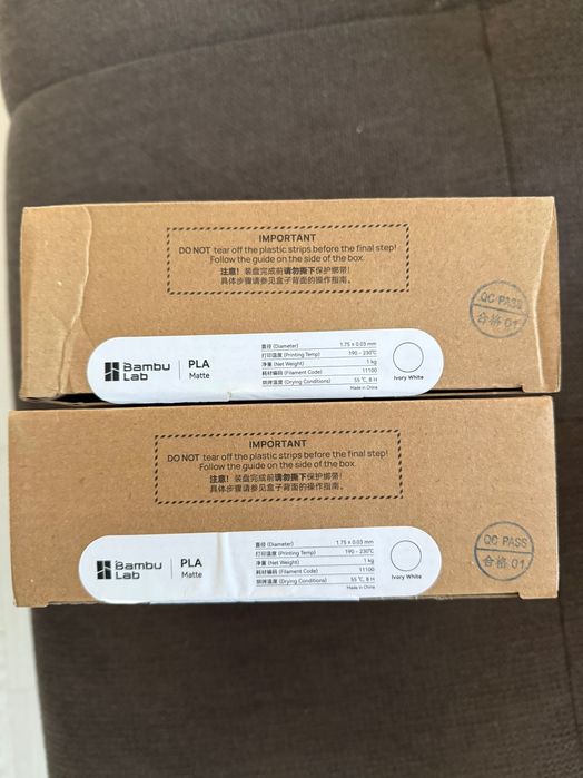Filament Bambu Lab PLA Matte - Alb / Ivory White