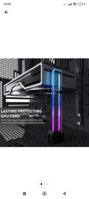 Suport gpu reglabil rgb cu bază magnetică din cauciuc