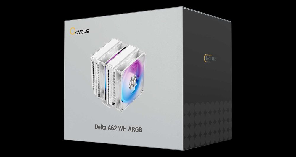 Cooler CPU AIO Ocypus Delta A62 ARGB,aer ventilator PWM 120 mm,6 conducte căldură din cupru,pentru computer AMD AM4/AM5, Intel LGA 115X/1200/1700/1851