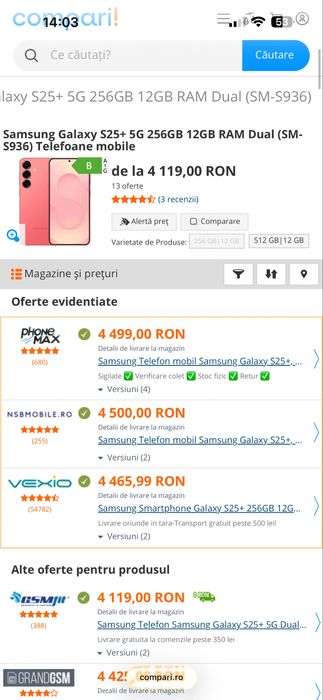 Samsung Galaxy S25+, Dual SIM, 12GB RAM, 256GB, 5G Silver Shadow