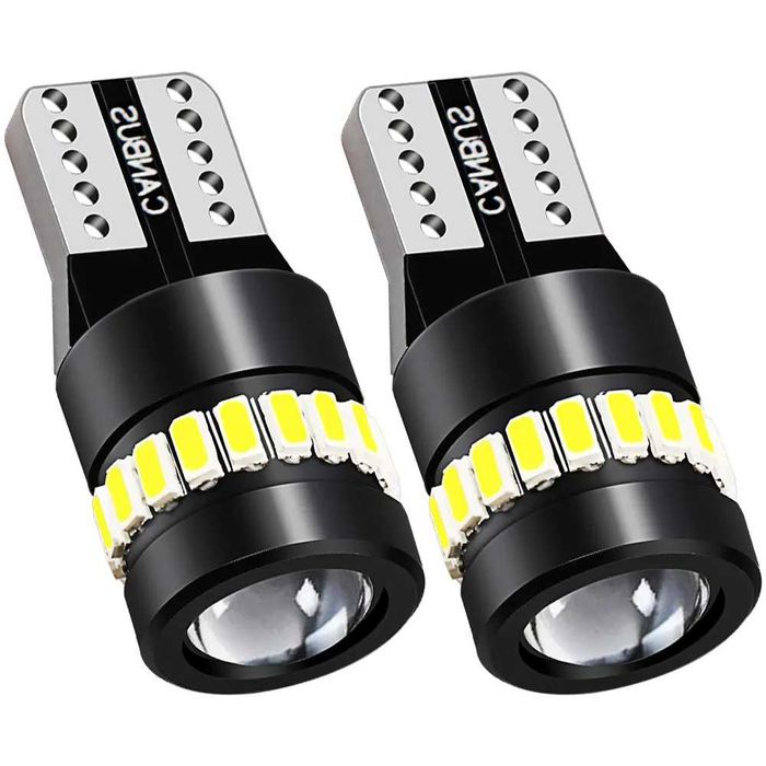 Комплект LED крушки T10 W5W Canbus, 18 SMD, 12V с лупа.