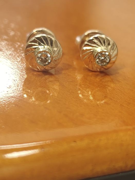 Серьги пусети с бриллиантамы СССР