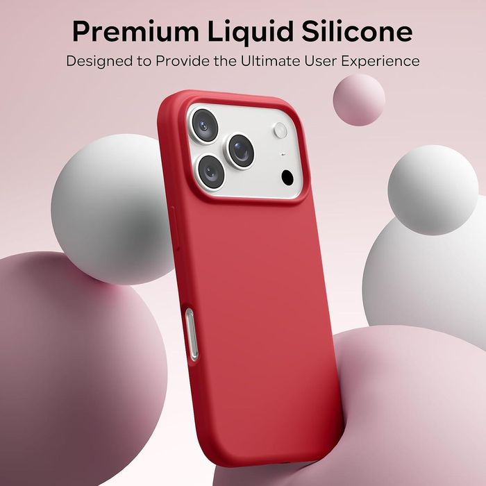 Матов силиконов кейс за apple iphone 17 pro max - червен