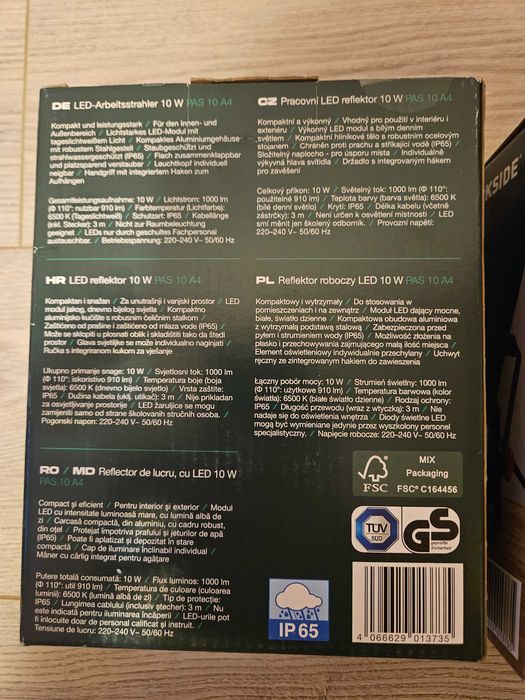 Set 2x Reflector de lucru cu led 10W - Parkside