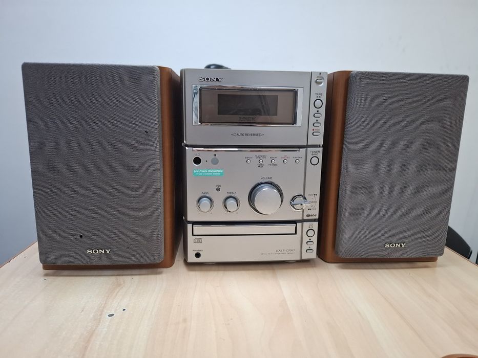 Sistem audio Sony CMT-CPX1 + boxe originale | CD / Casetă / Radio | Sunet foarte bun