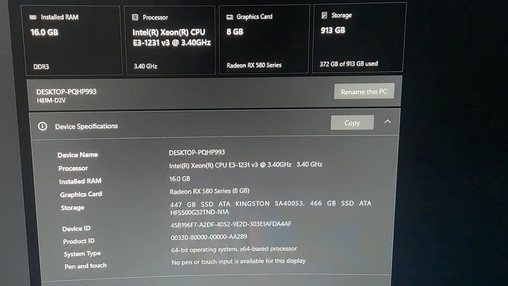 Vand urgent calculator gaming sapphire rx580 8gb gddr5 intel xenon e1231