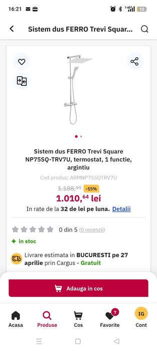 Sistem de dus ferro