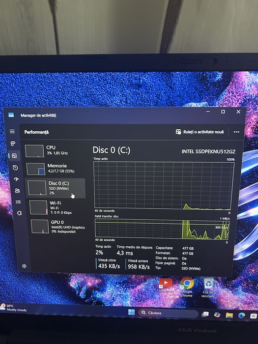 Laptop i5gen 12| 8gb ram| ssd M2 512
