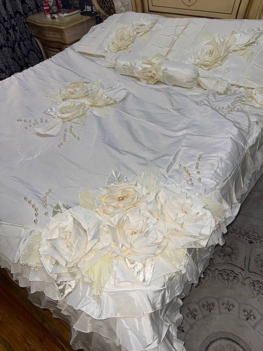 Свадебное покрывало для кровати