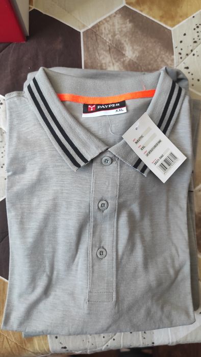 Тениска с Яка PAYPER тъмно синя/сива