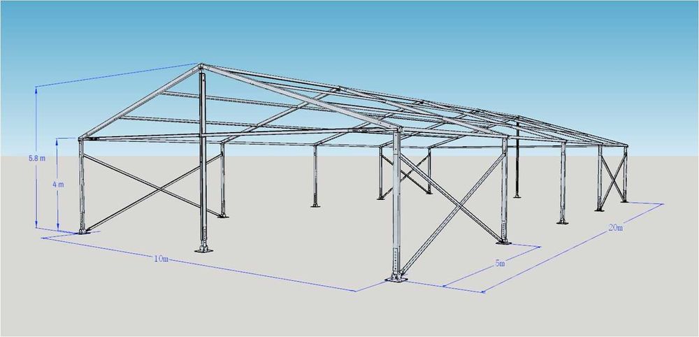 Hale industriale, cort depozitare - structura din aluminiu!