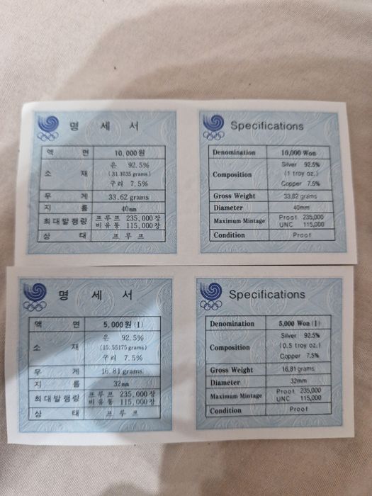 Сребърни  монети  олимпиадата Сеул 1988г