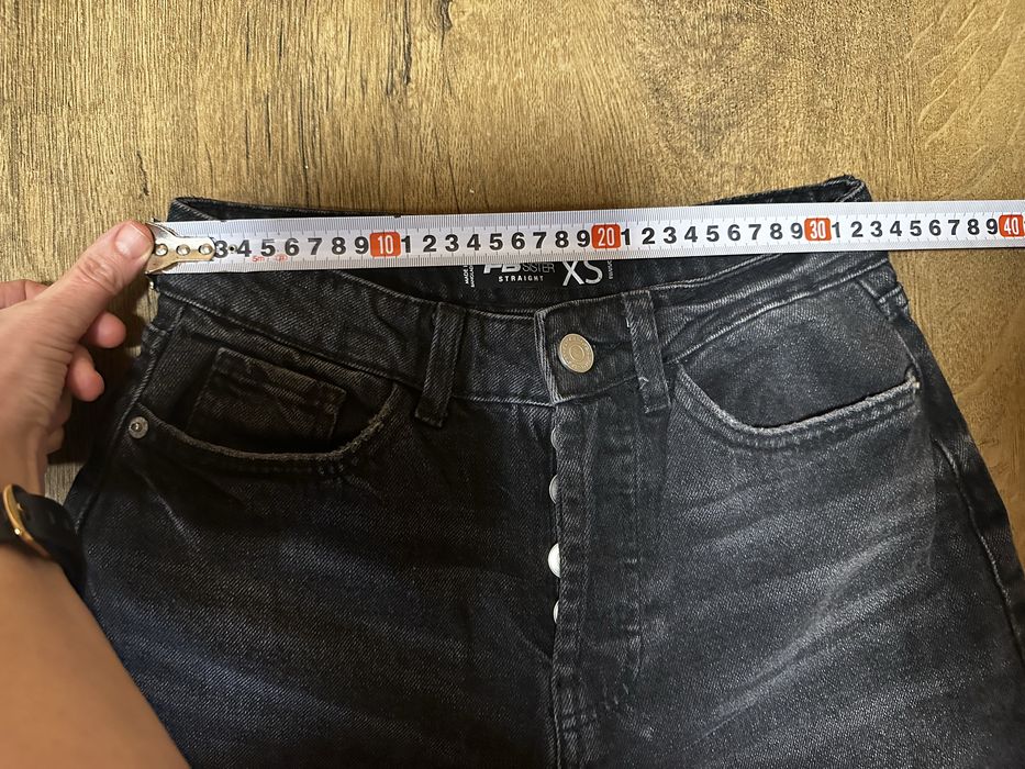 Черни дънки тип Mom Jeans, ХС размер