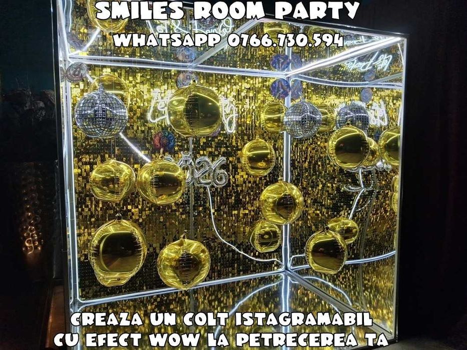 Cabina oglinda party Photocorner nunta/majorat Decor foto petrecere Cabina foto lux CUTIE FOTO MIRRORBOX