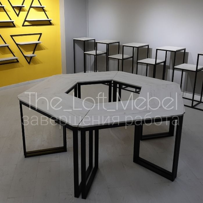 Мебель для офиса. Порта стол трапеция в лофт стиле