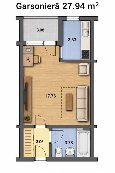 Garsonieră modernă, renovată la cheie Titan – Sector 3