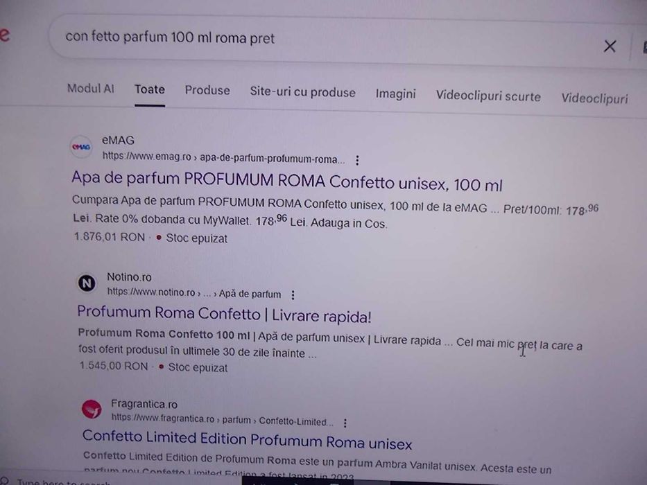 apa parfum CON FETTO PRO FVMVM ROMA - 250 lei