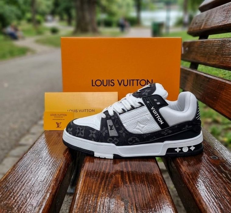 Adidasi Louis Vuitton LV Trainer Negru Alb - Calitate Premium