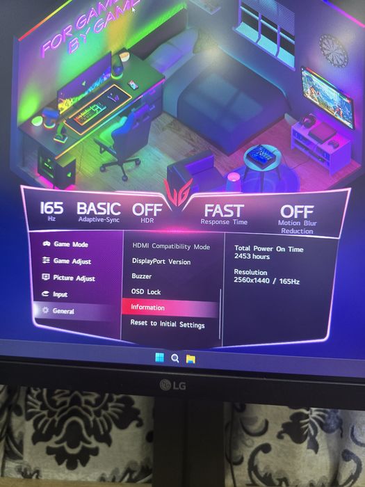 Monitor LG Ultragear 27" ,165HZ