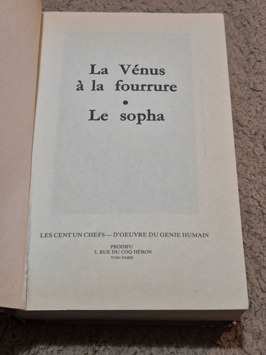 Romanul „Venus à la fourrure” scrisa de Leopold von Sacher-Masoch