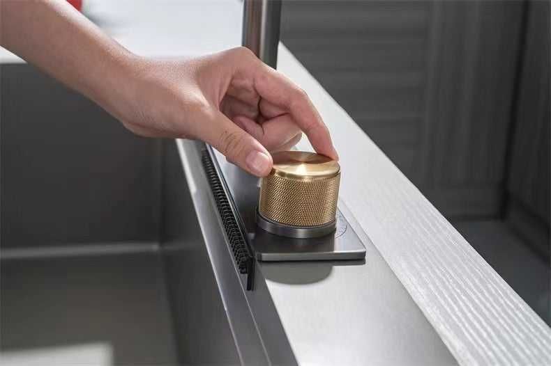 Мултифункционална кухненска мивка с две корита