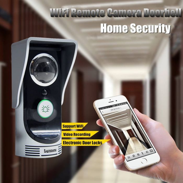 Смарт WiFi Видео Домофон, Дистанционно Отключване на Врата,Нощно Виждане , Запис на Посетител