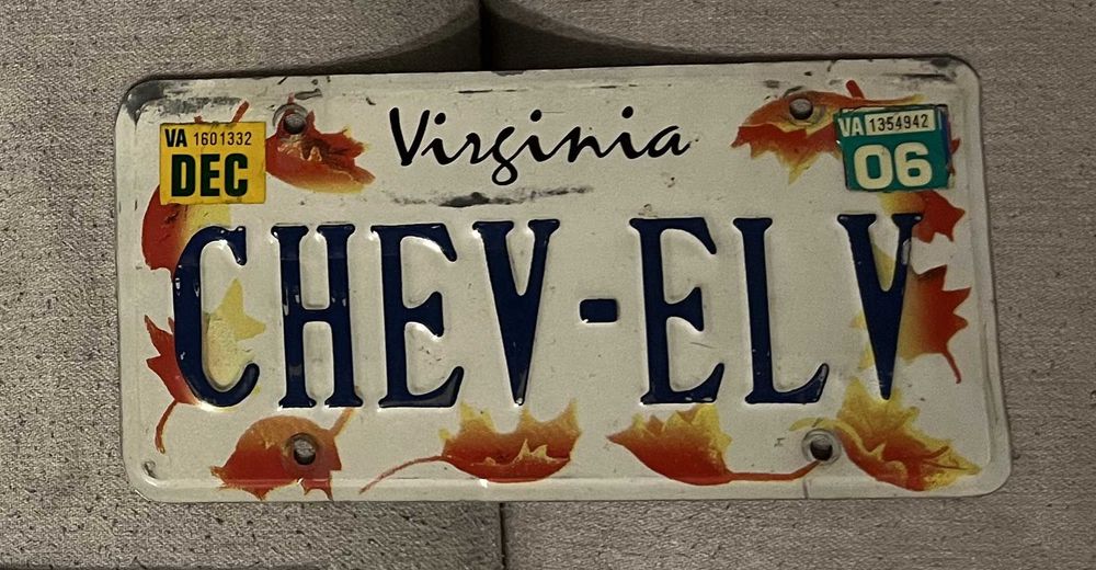 Numar original SUA Virginia CHEV ELV model tematic frunze