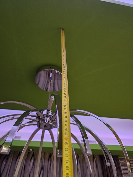 LED дизайнерски полилей тип Spider  Firework – 18 рамена, Ø73 см,хром